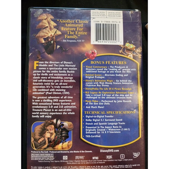 Treasure Planet (DVD, 2002) PG - Picture 2 of 2